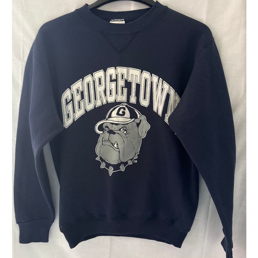 Vintage Signal Sports Georgetown Hoyas University Sweatshirt Medium Blue Bulldog